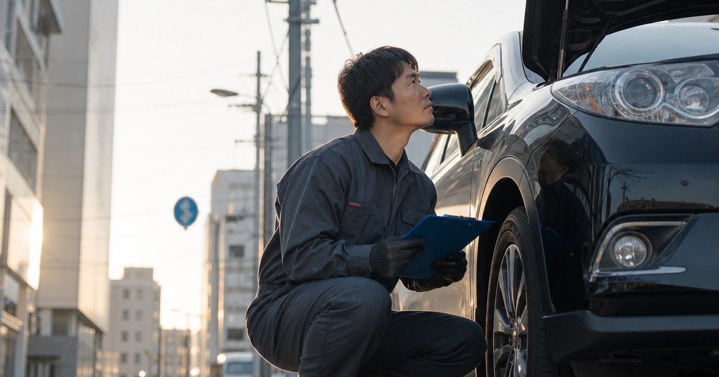 太田市 自動車 修理の相談先を検討する整備士と車