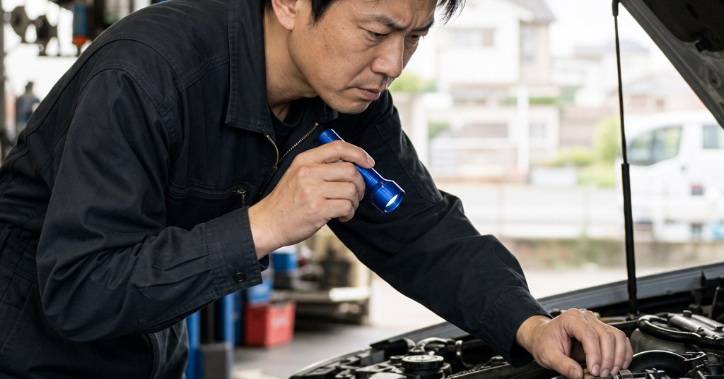 太田市で異音修理を依頼する前に、車から聞こえる異音の種類や原因を確認するイメージ